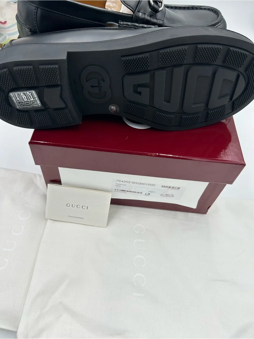 Men's Gucci horse bit leather loafers size 10.5 fits 11 US made in Italy